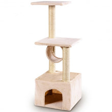 Load image into Gallery viewer, 37" Cat Tree Condo Scratch Post Kitten Pet House-Beige