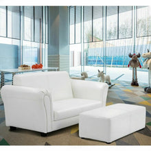 Load image into Gallery viewer, Soft Kids Double Sofa with Ottoman-White