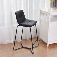 Load image into Gallery viewer, Set of 2 PU Leather Bar Stools Pub Chairs with Metal Legs