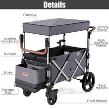 Load image into Gallery viewer, 2 Passenger Push Pull Stroller with Adjustable Handle Bar