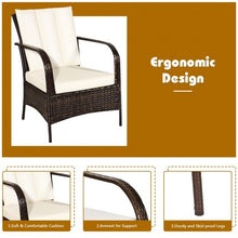 Load image into Gallery viewer, 3 PCS Patio Rattan Furniture Set-White