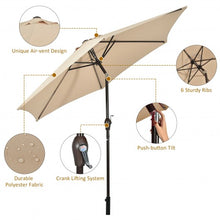 Load image into Gallery viewer, 10 ft Outdoor Market Patio Table Umbrella Push Button Tilt Crank Lift-Beige
