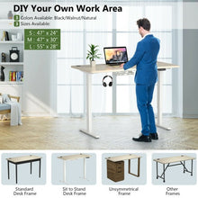 Load image into Gallery viewer, 58" x 28" Universal Tabletop for Standard and Standing Desk Frame-Natural