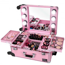 Load image into Gallery viewer, Studio Artist Train Rolling Makeup Case Light Wheeled Organizer-Pink