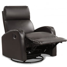 Load image into Gallery viewer, Recliner Chair Swivel Rocker Manual Single Sofa Lounger with Footrest-Brown