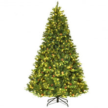 Load image into Gallery viewer, 7.5 ft Artificial Christmas Tree with LED Lights and Pine Cones