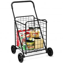 Load image into Gallery viewer, Portable Folding Shopping Cart Utility for Grocery Laundry-Black