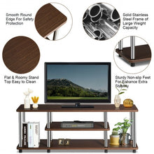 Load image into Gallery viewer, 3-Tier 110 lbs Stainless Steel Listed TV Stand