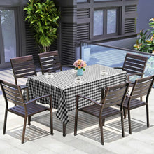 Load image into Gallery viewer, 10 Pcs 60" x 102" Rectangular Polyester Checker Kitchen Tablecloth-Black