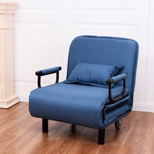 Load image into Gallery viewer, Convertible Folding Leisure Recliner Sofa Bed-Blue