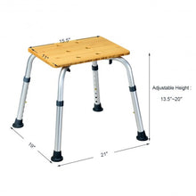 Load image into Gallery viewer, Square Shaped Bamboo Bath Seat Shower Chair