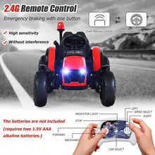 Load image into Gallery viewer, 2 in 1 Electric 12V Kids Ride on Car Tractor w/Remote Control LED Light Horn-Red