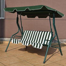 Load image into Gallery viewer, 3 Seats Patio Canopy Swing-Green