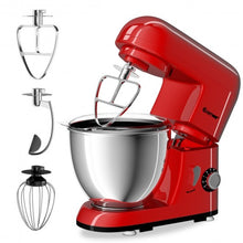 Load image into Gallery viewer, 4.3 Qt 550 W Tilt-Head Stainless Steel Bowl Electric Food Stand Mixer-Red
