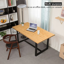 Load image into Gallery viewer, Computer Desk with Bamboo Top & Metal Frame-Natural Desk
