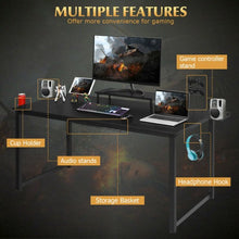 Load image into Gallery viewer, 63 inch Gaming Desk with Monitor Shelf Tablet Board