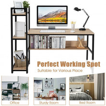 Load image into Gallery viewer, 59" Computer Desk Home Office Workstation 4-Tier Storage Shelves-Walnut