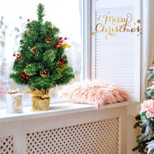 Load image into Gallery viewer, 2Ft Tabletop Pine Artificial Christmas Tree in Burlap Base