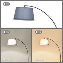 Load image into Gallery viewer, Arc Sturdy Base Modern Floor Lamp with Hanging Lampshade-Black