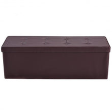 Load image into Gallery viewer, 45" Large Folding Ottoman Storage Seat - Brown