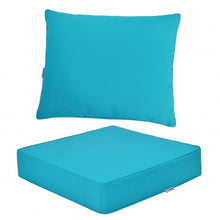 Load image into Gallery viewer, Deep Seat Chair Cushion Pads Set with Rope Belts for Indoor and Outdoor-Turquoise