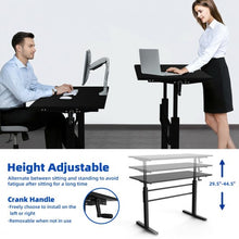 Load image into Gallery viewer, Height Adjustable Standing Desk with Crank Handle-Black