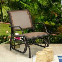 Load image into Gallery viewer, Outdoor Single Swing Glider Rocking Chair with Armrest-Brown