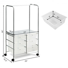 Load image into Gallery viewer, 6 Drawer Rolling Storage Cart with Hanging Bar -Clear