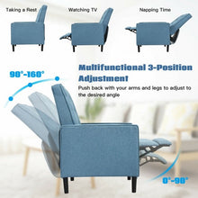 Load image into Gallery viewer, Mid-Century Push Back Recliner Chair -Blue