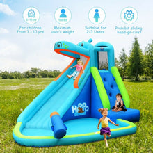 Load image into Gallery viewer, Hippo Inflatable Water Slide Bounce House with Air Blower