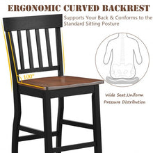 Load image into Gallery viewer, Set of 2 24" Barstool Solid Wood Rake Back