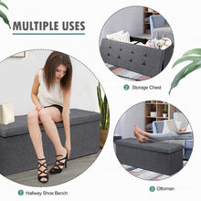 Load image into Gallery viewer, Fabric Folding Storage with Divider Bed End Bench-Dark Gray