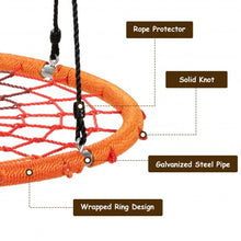 Load image into Gallery viewer, 40'' Spider Web Tree Swing Kids Outdoor Play Set with Adjustable Ropes-Orange