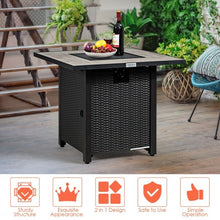 Load image into Gallery viewer, 30� Square Propane Gas Fire Pit Table Ceramic Tabletop