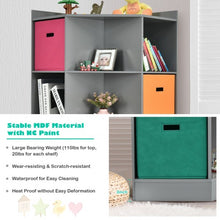 Load image into Gallery viewer, 3-Tier Kids Storage Shelf Corner Cabinet with 3 Baskets-Gray