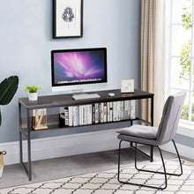 Load image into Gallery viewer, 55" Computer Desk Writing Table Workstation Home Office with Bookshelf-Espresso