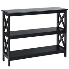 Load image into Gallery viewer, 3-Tier Console X-Design Sofa Side Accent Table-Black
