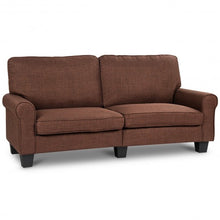 Load image into Gallery viewer, Home Living Room Upholstered Curved Armrest Fabric Sofa-Brown