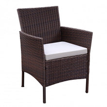 Load image into Gallery viewer, 4 pcs Outdoor Patio Rattan Wicker Cushioned Sofa Table-Dark Brown