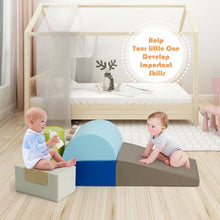 Load image into Gallery viewer, 6 Piece Climb Crawl Play Set Indoor Baby Toddler-Gray
