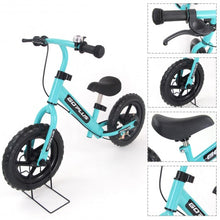 Load image into Gallery viewer, 12" Four Colors Kids Balance Bike Scooter with Brakes and Bell-Navy