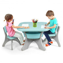 Load image into Gallery viewer, Children Kids Activity Table & Chair Set Play Furniture W/Storage-Blue