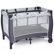 Load image into Gallery viewer, Foldable Travel Baby Crib Playpen Infant Bassinet Bed w/ Carry Bag-Gray