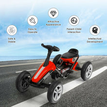 Load image into Gallery viewer, 4 Wheel Pedal Powered Ride on Racer Car for Kids-Red