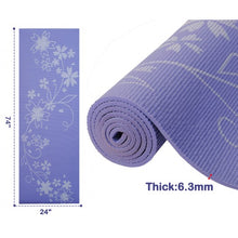 Load image into Gallery viewer, 68" x 24" x 0.24" (6.3 mm) Flower-Print Non-Slip Exercise Yoga Mat
