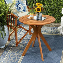 Load image into Gallery viewer, 27" Outdoor Round Solid Wood Coffee Side Bistro Table