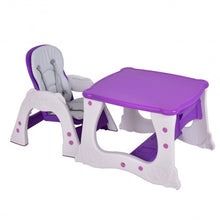 Load image into Gallery viewer, 3 in 1 Infant Table and Chair Set Baby High Chair-Purple