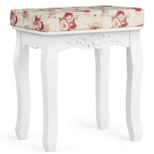 Load image into Gallery viewer, White Cushioned Vanity Stool Piano Seat