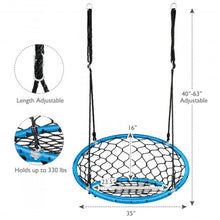 Load image into Gallery viewer, Net Hanging Swing Chair with Adjustable Hanging Ropes-Blue