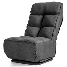Load image into Gallery viewer, Swivel Folding Floor Gaming Chair with 6 Adjustable Positions and Metal Base-Gray